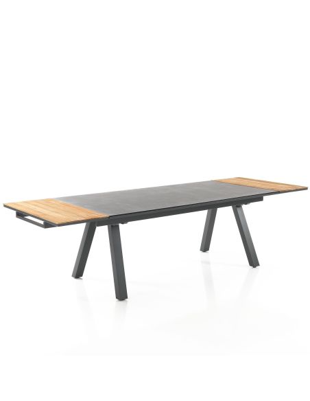 Tavolo da giardino allungabile in alluminio e vetro Cody Tavolo da giardino allungabile in alluminio e vetro Cody