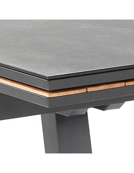 Tavolo da giardino allungabile in alluminio e vetro Cody Tavolo da giardino allungabile in alluminio e vetro Cody