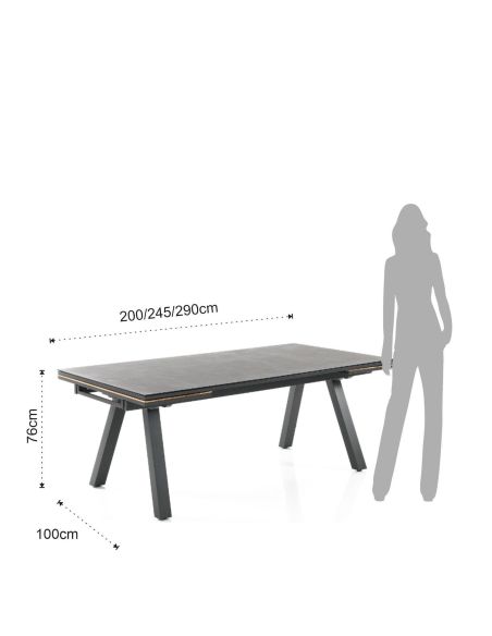 Tavolo da giardino allungabile in alluminio e vetro Cody Tavolo da giardino allungabile in alluminio e vetro Cody