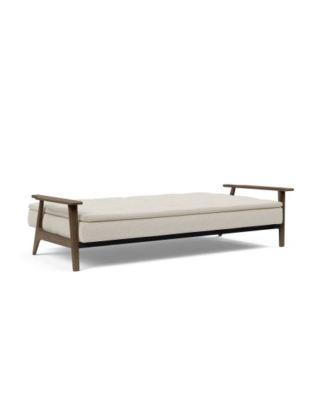 Divano letto comodo regolabile con braccioli in legno Dublexo Frej - 527 Mixed Dance Natural
