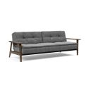 Divano letto comodo regolabile con braccioli in legno Dublexo Frej - 563 Twist Charcoal
