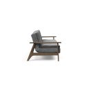 Divano letto comodo regolabile con braccioli in legno Dublexo Frej - 563 Twist Charcoal