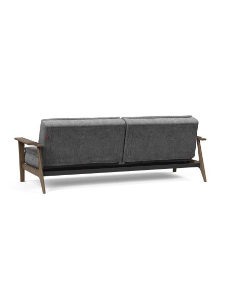 Divano letto comodo regolabile con braccioli in legno Dublexo Frej - 563 Twist Charcoal