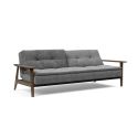 Divano letto comodo regolabile con braccioli in legno Dublexo Frej - 563 Twist Charcoal