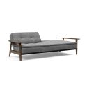 Divano letto comodo regolabile con braccioli in legno Dublexo Frej - 563 Twist Charcoal