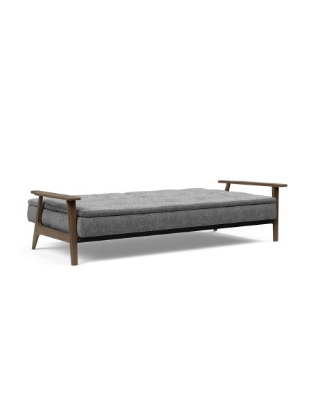 Divano letto comodo regolabile con braccioli in legno Dublexo Frej - 563 Twist Charcoal