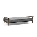 Divano letto comodo regolabile con braccioli in legno Dublexo Frej - 563 Twist Charcoal