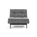 Poltrona moderna in tessuto trasformabile per camera o salotto Dublexo - 563 Twist Charcoal - EIK SMOKED LEGS