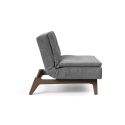 Poltrona moderna in tessuto trasformabile per camera o salotto Dublexo - 563 Twist Charcoal - EIK SMOKED LEGS