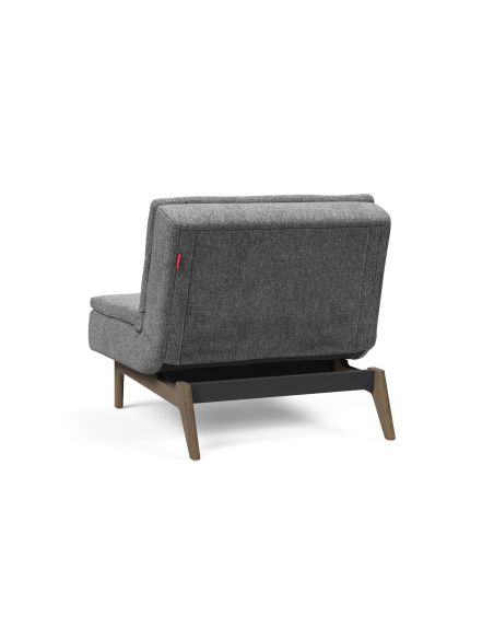Poltrona moderna in tessuto trasformabile per camera o salotto Dublexo - 563 Twist Charcoal - EIK SMOKED LEGS Poltrona moderna in tessuto trasformabile per camera o salotto Dublexo - 563 Twist Charcoal - EIK SMOKED LEGS