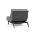 Poltrona moderna in tessuto trasformabile per camera o salotto Dublexo - 563 Twist Charcoal - EIK SMOKED LEGS