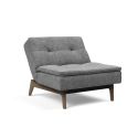 Poltrona moderna in tessuto trasformabile per camera o salotto Dublexo - 563 Twist Charcoal - EIK SMOKED LEGS