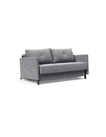 Divano letto Cubed Arm con braccioli convertibile salvaspazio 140 cm - 565 Twist Granite