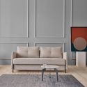 Divano letto Cubed Arm con braccioli convertibile salvaspazio 140 cm - 612 Blida Sand Grey