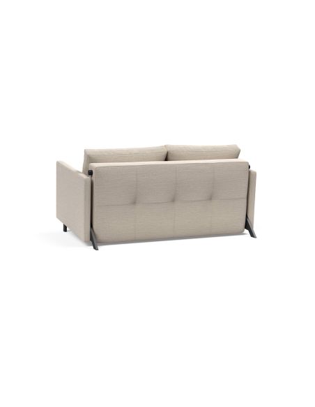 Divano letto Cubed Arm con braccioli convertibile salvaspazio 140 cm - 612 Blida Sand Grey