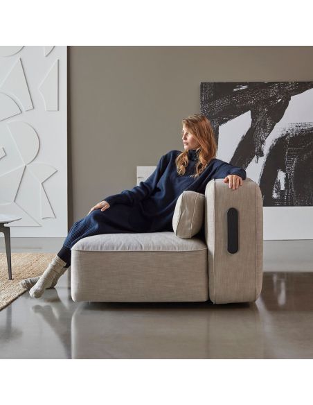 Divano letto matrimoniale sfoderabile Yonata - 586 Phobos Latte