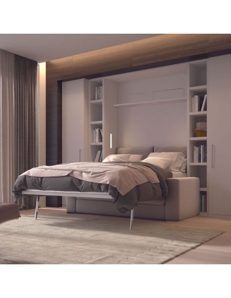 Letto a scomparsa con divano matrimoniale o francese Cubo Letto a scomparsa con divano matrimoniale o francese Cubo
