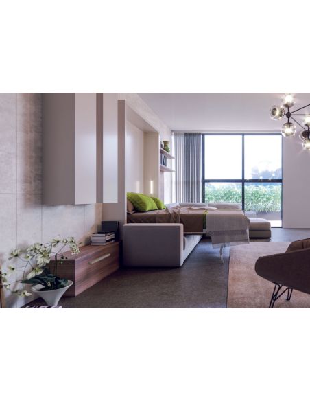 Letto a scomparsa con divano matrimoniale o francese Cubo Letto a scomparsa con divano matrimoniale o francese Cubo