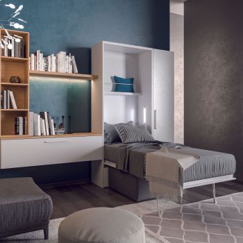 Letto singolo a scomparsa con cassettone Rapido 2