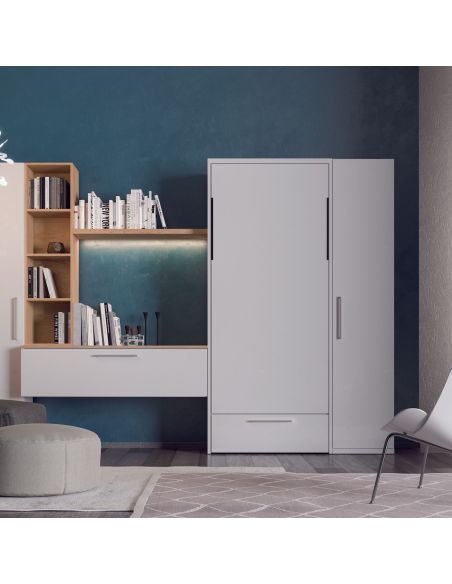 Letto singolo a scomparsa con cassettone Rapido