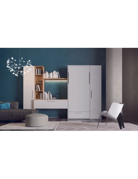Letto singolo a scomparsa con cassettone Rapido