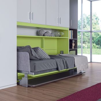 Letto singolo a scomparsa con scrivania per camera ragazzi Pronto 2