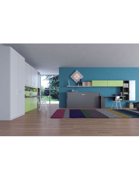 Letto singolo a scomparsa con scrivania per camera ragazzi Pronto Letto singolo a scomparsa con scrivania per camera ragazzi Pronto