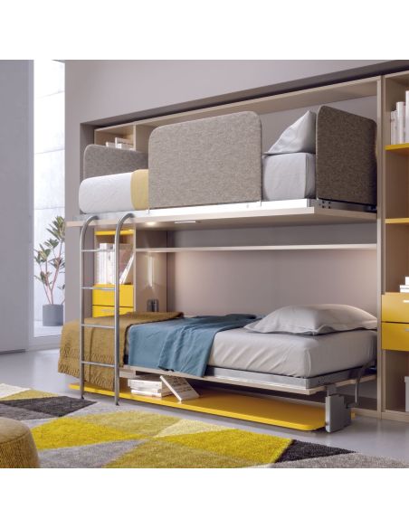 Letto a castello a scomparsa design moderno per cameretta bimbi Express