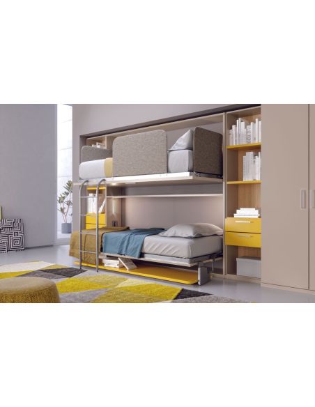 Letto a castello a scomparsa design moderno per cameretta bimbi Express