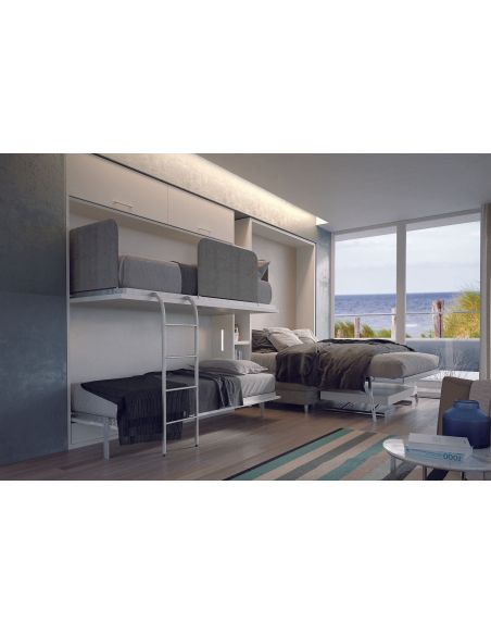 Letto a castello a scomparsa design moderno per cameretta bimbi Express
