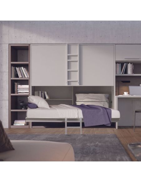 Letto a castello a scomparsa con scaletta per cameretta bimbi Vagone Letto a castello a scomparsa con scaletta per cameretta bimbi Vagone