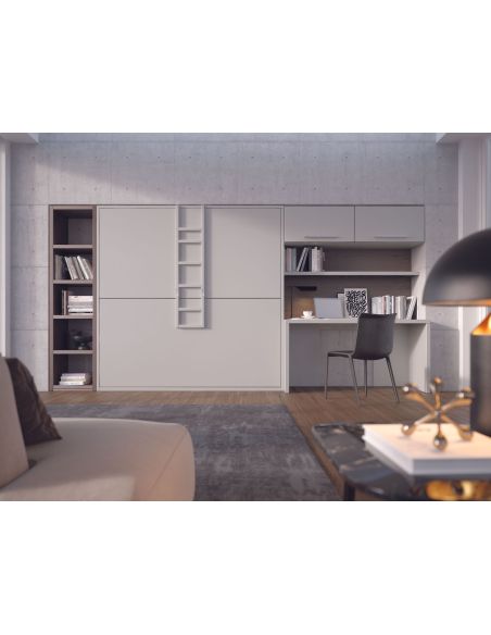 Letto a castello a scomparsa con scaletta per cameretta bimbi Vagone Letto a castello a scomparsa con scaletta per cameretta bimbi Vagone