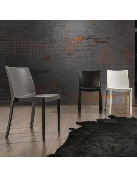 Sedie impilabili in polipropilene bianco nero o tortora Berlin Sedie impilabili in polipropilene bianco nero o tortora Berlin