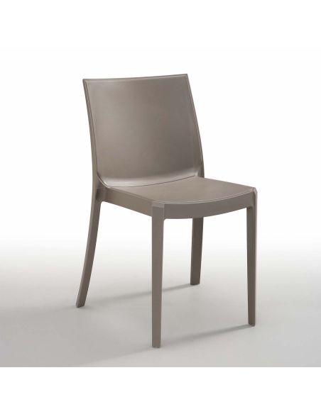 Sedie impilabili in polipropilene bianco nero o tortora Berlin Sedie impilabili in polipropilene bianco nero o tortora Berlin