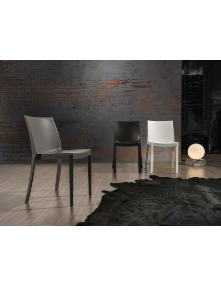 Sedie impilabili in polipropilene bianco nero o tortora Berlin Sedie impilabili in polipropilene bianco nero o tortora Berlin