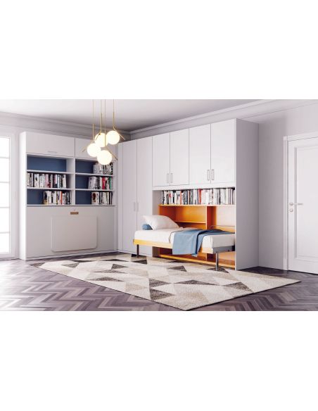 Letto singolo a scomparsa orizzontale Unico