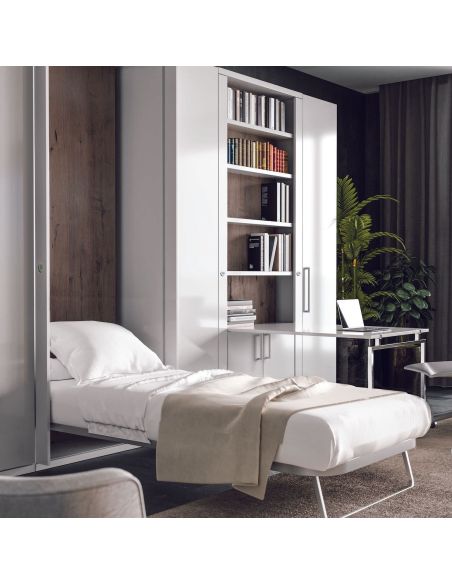 Letto singolo a scomparsa girevole Asso