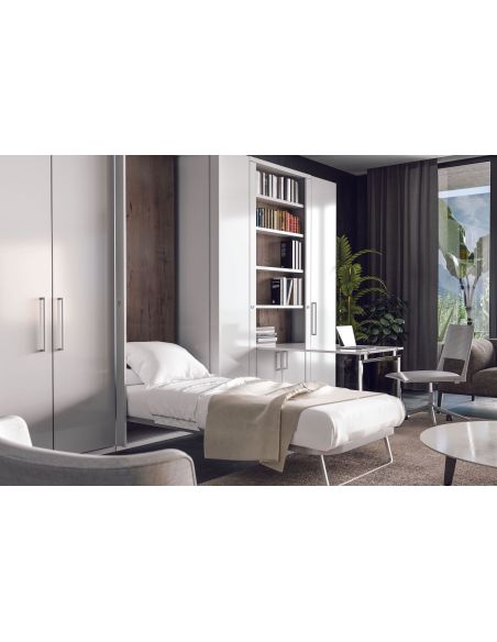 Letto singolo a scomparsa girevole Asso