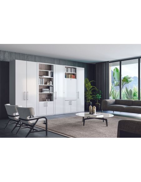 Letto singolo a scomparsa girevole Asso