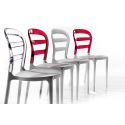 Sedia moderna per sala da pranzo in plastica bianca rossa Jodene