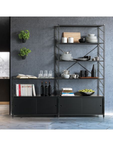 Libreria soggiorno in acciaio Socrate 45 Libreria soggiorno in acciaio Socrate 45