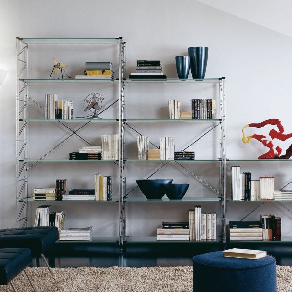 Libreria soggiorno design moderno in acciaio Melker 49
