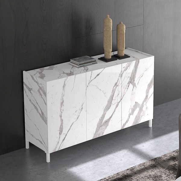 Madia moderna finitura marmo bianco calacatta Melbourne