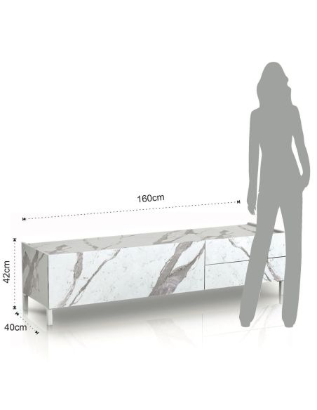 Mobile porta TV design moderno Melbourne Marble