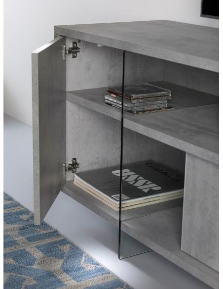 Mobile porta TV in vetro e laminato Karib Mobile porta TV in vetro e laminato Karib