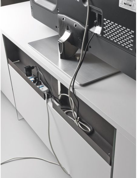 Mobile porta TV in vetro e laminato Karib Mobile porta TV in vetro e laminato Karib