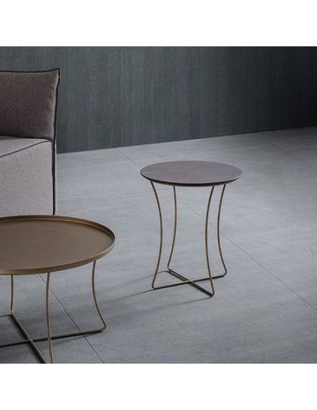 Tavolino lato divano moderno Gabriel Ø40
