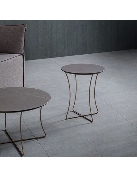 Tavolino lato divano moderno Gabriel Ø40