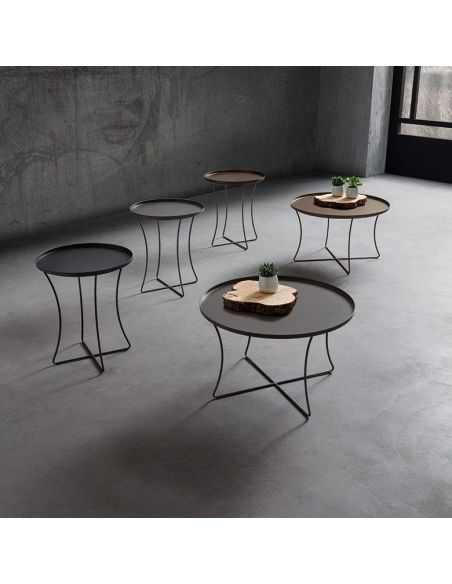 Tavolino da salotto con vassoio Gabriel Ø40 Tavolino da salotto con vassoio Gabriel Ø40