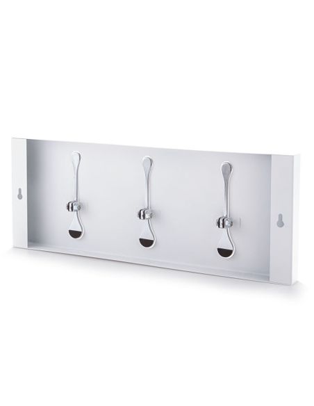 Appendiabiti a muro in metallo Evan 3 White